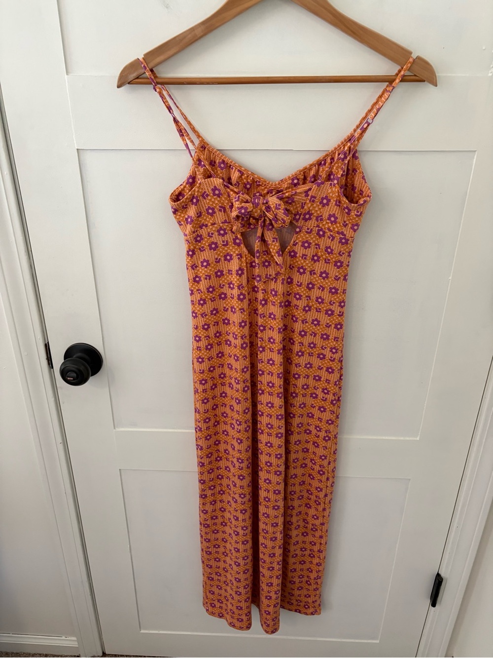 UO Orange Floral Arna Midi Slip Dress. Size XS. - Picture 9 of 14